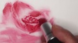 [Hội họa] Ông chú 50 tuổi dùng son của con gái để vẽ hoa hồng