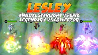 Lesley Annual Starlight VS Epic VS Legendary VS Collector Skin MLBB Comparison