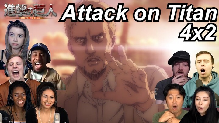 Attack on Titan 4x2 Reactions | Great Anime Reactors!!! | 【進撃の巨人】【海外の反応】