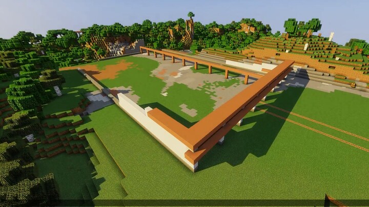 [Minecraft]Để xây dựng tuyến đường sắt này, tôi không biết đã sử dụng bao nhiêu công nghệ cao