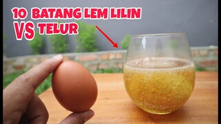 EKSPERIMEN: LEM LILIN (tembak) vs TELUR, 5 Jam Direndam sampai lilin mengeras kembali #experiment