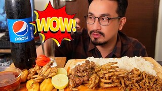 CHICKEN INNER PART FRY CURRY EATING CHALLENGE || CHICKEN MARIN, KALEJA, MAKHONG, MASA || EATING SHOW