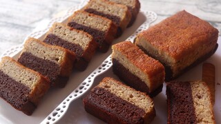 เค้กกล้วยหอมทูโทน Two Tone Banana Cake l ครัวป้ามารายห์