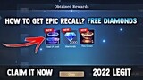 HOW TO GET FREE 2K DIAMONDS AND EFFECT RECALLS! FREE! LEGIT (CLAIM NOW!) | MOBILE LEGENDS 2022