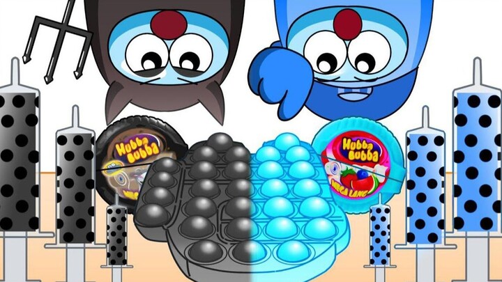 [Animation] Tantangan Makanan Warna Hitam VS Biru