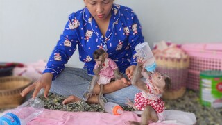 You can't get the milk if you don't follow our rule!! Mom trying to make discipline Toto & Yaya