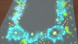 ibisPaint | Glow art floral frame | speedpaint