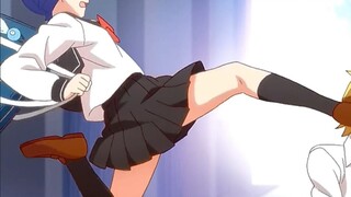 The girls in anime are all masters of flying kicks