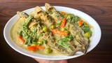 CUKUP SATU MENU‼️Dimakan pake nasi hangat udah paling enak | Resep gulai daun singkong ikan lele