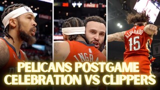 New Orleans Pelicans post-game celebration vs LA clippers
