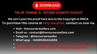 [Thecourseresellers.com] - Tao of Trading â€“ Options Academy Elevate