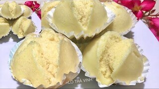 Không cần máy Đánh Trứng- Bánh Bông Lan- Bánh Thuẫn Hấp Mềm Xốp thành công ngay khi làm/Custard cake