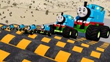 Big & Small Monster Truck Thomas the Tank Engine vs Speed Bumps | BeamNG.Drive