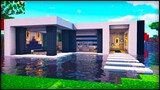 Minecraft: Water Modern House | How to build a Cool Modern House on Water Tutorial