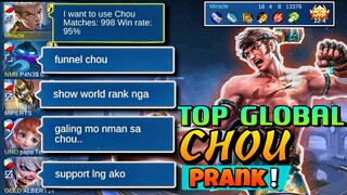 CHOU Top Global Prank | Rank Game | Mobile Legends | Josh Ty_V