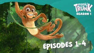 monkey and trunk Full Episodes 01-04 - jungle beat