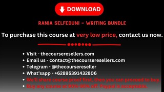 Rania Selfeduni - Writing Bundle