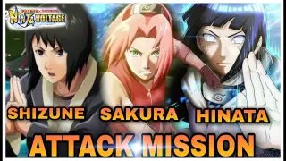 Naruto X Boruto Ninja Voltage - DICAS - ( HINATA - SAKURA - SHIZUNE ) ATTACK MISSION!!!