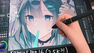 【kamvas Pro16 2.5K】液タブで女の子描いてみた【イラストメイキング／レビュー】