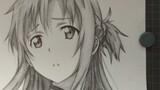 [Lukisan tangan] Gambar Asuna dalam 400 menit! "Sword Art Online" Ketika pedang hitam dan putih bers