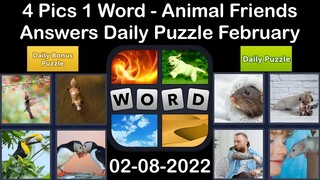 4 Pics 1 Word - Animal Friends - 08 February 2022 - Answer Daily Puzzle + Bonus Puzzle