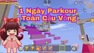 Mini World | Thử Thách 1 Ngày Parkour Toàn Cầu Vồng | Diệu Mèo TV