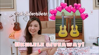 HAPPY 20k SUBSCRIBERS! UKULELE GIVE AWAY! Two Brand New Concert Size Ukuleles!