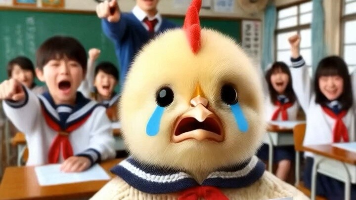 The little chick got 0 points in the final exam and was severely scolded by the mother hen🥺