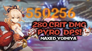 FULLY MAXED YOIMIYA (280 CRIT DMG) Destroying Everything | Yoimiya DPS Showcase | Genshin Impact