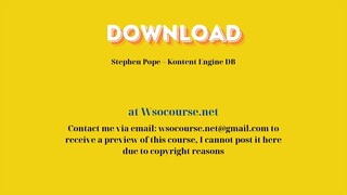 [GET] Stephen Pope – Kontent Engine DB