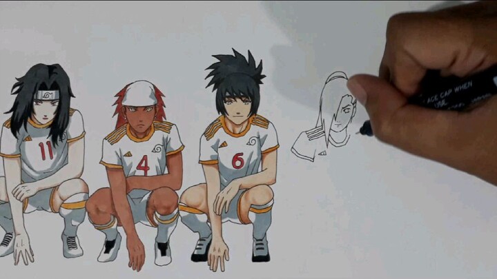 tim sepakbola wanita konohagakure, naruto style