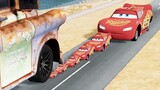 Big & Small Lightning McQueen vs Giant Tow Mater | BeamNG.Drive