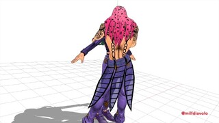 【JoJo MMD】Diavolo attempts to mate with Doppio while LOONA plays in the background, breaks his legs