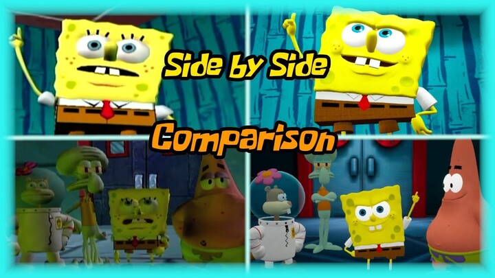 SpongeBob Battle for Bikini Bottom Rehydrated - All Cutscenes Comparison (Original vs Remake)