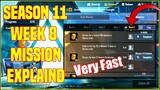 Season 11 Week 8 Royale Pass mission Explained Hindi | Week 8 All RP Mission Explain Pubg Mobile
