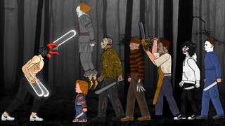 CHAINSAW MAN Vs Chucky, Jason, Freddy, It pennywise, Leatherface, Jeff, Michael DC2 Dream Animation