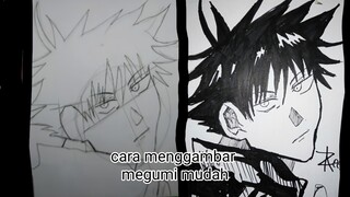 cara menggambar Megumi fushiguro dari anime jujutsu kaisen untuk pemula