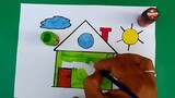 House Drawing || Easy House Drawing for Kids || Sweet Home🏠🏠🏠🏠