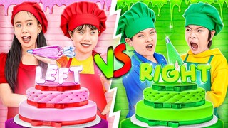 Left Or Right? Baby Doll & Friends Make Cake Challenge - Funny Stories About Baby Doll Family