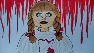 Cara menggambar boneka annabelle || Cara menggambar boneka yang mudah || Menggambar boneka hantu