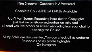 Mike Shreeve Course Continuity In A Weekend Download