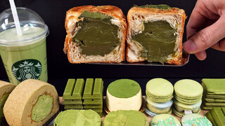【Real Eating】绿茶系列甜点 绿茶提拉米苏&马卡龙&KitKat 第一人称视角 全程不说话