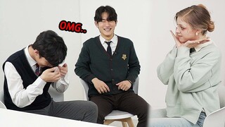 Korean Teen Boys Meet Western Model FOR THE FIRST TIME!!