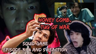 (Squid Game) HONEYCOMB AND TUG OF WAR ROUND! Episode 3, 4 and 5 Reaction