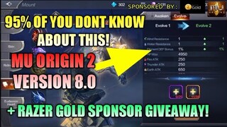 3 THINGS THAT YOU DONT KNOW ABOUT MU ORIGIN 2 VERSION 8.0 + RAZER GOLD GIVEAWAY TOP UP