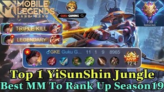 Mobile Legends: Bang Bang | OVERPOWER YISUNSHIN JUNGLE GAMEPLAY - BEST MM TO RANK UP FASTER SEASON19