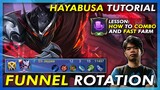 HAYABUSA TUTORIAL AND HOW TO PLAY HAYABUSA FUNNEL ROTATION FAST FARM WITH FULL SQUAD SUNSPARKS!
