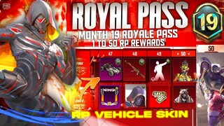 😍 BGMI x PUBG MOBILE Royale Pass Month 19 & Month 20 | 1 to 50 Rewards | RP Vehicle Skin Coming !