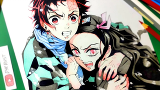 วาด tanjiro & nezuko ผู้ฆ่าปีศาจ / kimetsu no yaiba / Kimetsu no Yaiba