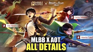 MLBB X AOT ALL DETAILS | MOBILE LEGENDS X ATTACK ON TITAN COLLAB